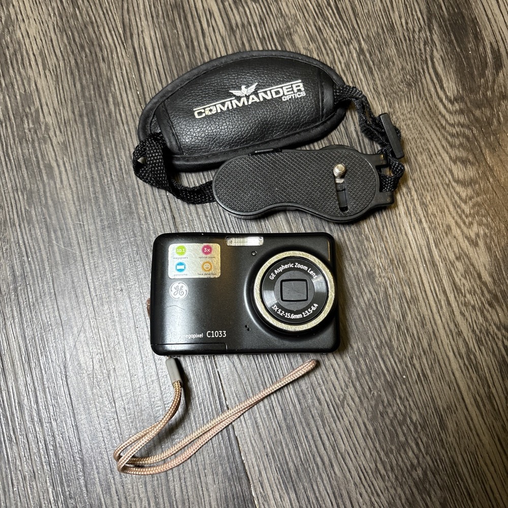 GE C1033 Digital Camera 10.1MP Black 3x Zoom Tested + SD